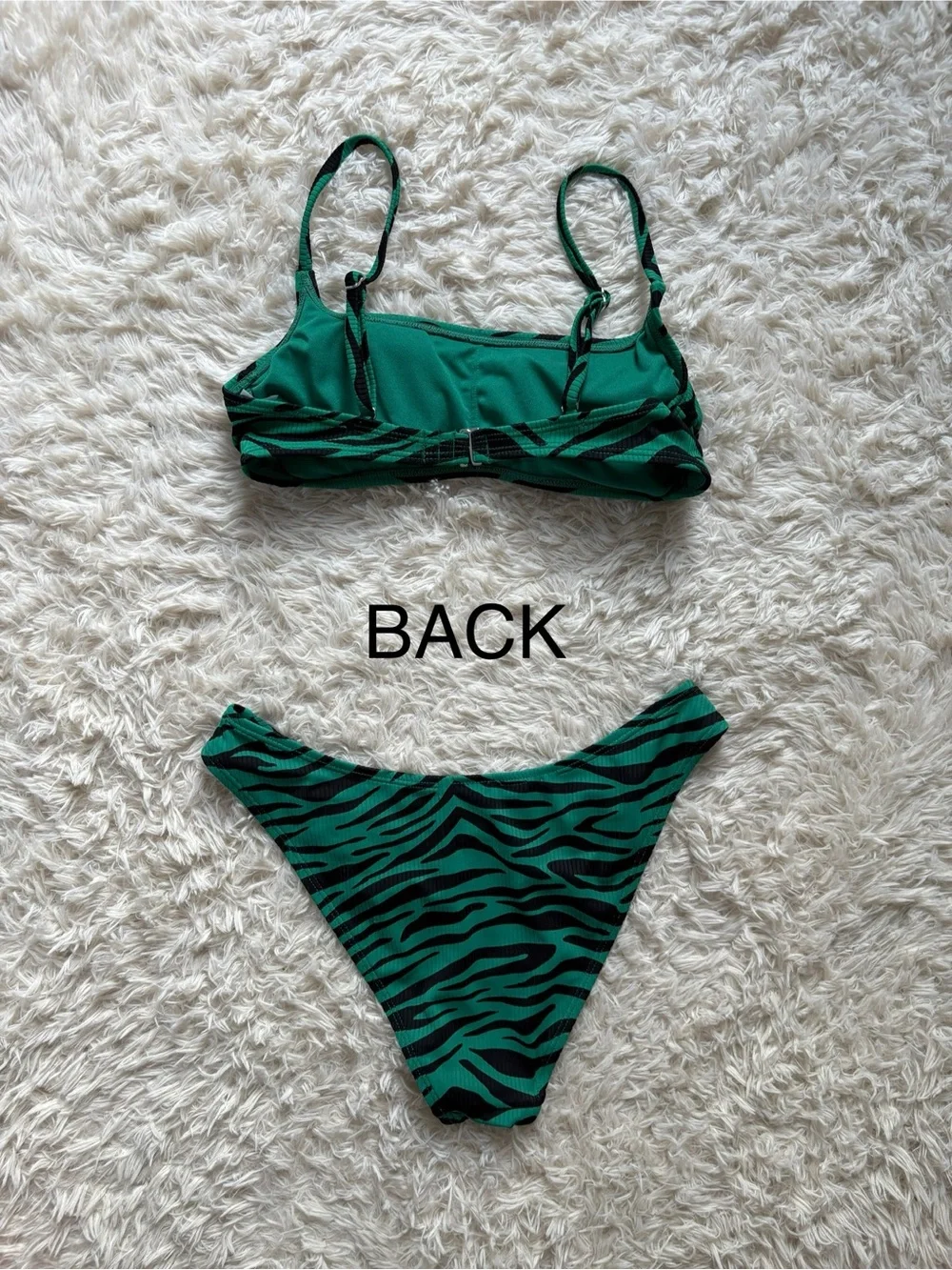 Xhilaration Emerald Green and Black Zebra Bikini Set